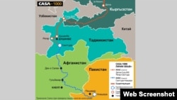 CASA 1000 долбоорунун картасы. 