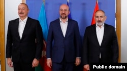 Belgium - EU Council President Charles Michel meets the leaders of Armenia and Azerbaijan in Brussels, July 15, 2023.