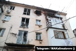 საცხოვრებელი კორპუსი, რომელშიც ე.წ. ბოევიკები იყვნენ გამაგრებული. ინგუშეთი, 2024 წლის 3 მარტი.