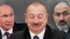 Владимир Путин, Ильхам Алиев и Никол Пашинян (коллаж)