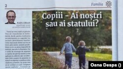 Glavna tema prvog broja časopisa Tera Mea je otuđenje dece od porodica uz pomoć države.