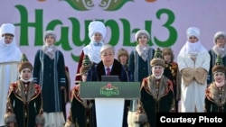 Президент Казахстана Касым-Жомарт Токаев на мероприятии, посвящённом празднику Наурыз. Астана, 21 марта 2023 года
