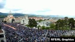 «Ո՛չ Արցախի էթնիկ զտմանը» շարժման հանրահավաքը Ստեփանակերտում։