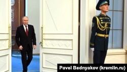 Президент России Владимир Путин во время одного из предыдущих визитов в Астану. 9 ноября 2023 года
