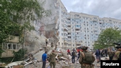 Кыйраган көп кабаттуу үй. Белгород. 12-май, 2024-жыл.