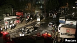 نمایی از محل انفجار در غازیان تپه