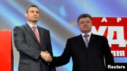 Віталь Клічко і Пятро Парашэнка