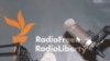 Microphones and RFERL logo on background