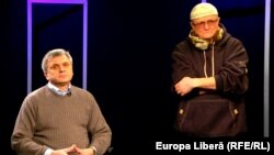 Igor Boțan la o dezbatere cu Vasile Botnaru, în studioul Europei Libere la Chișinău