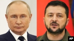 Владимир Путин менен Владимир Зеленский. Коллаж.