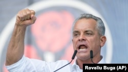 Fostul lider democrat, Vladimir Plahotniuc, la ultimul său miting electoral, Chișinău, 9 iunie 2019. 