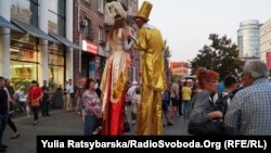 Even the clowns on stilts didn't look out of place at a recent Mikheil Saakashvili rally in Dnipro, Ukraine. 