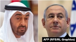محمد بن زاید، ولیعهد ابوظبی و بنیامین نتانیاهو، نخست وزیر اسرائیل