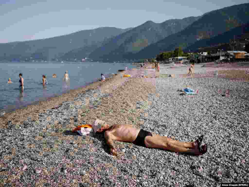 The beachfront in Abkhazia. 