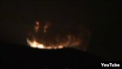 تصویر یک ویدیوی منتشر شده بر یوتیوب که گفته می‌شود از لحظه انفجار گرفته شده است