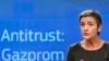 Margrethe Vestager egy brüsszeli sajtótájékoztatón 2018. május 18-án