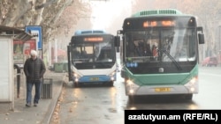 Armenia - Public buses in Yerevan, January 6, 2025.