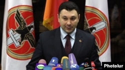 Armenia - Ruling Republican Party spokesman Eduard Sharmazanov meets the press, Yerevan, 10Apr2014.