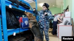 Орус полициясы Питерге келген жүктү текшерүүдө. 4-апрель. 