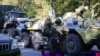 Крым. Керчь. Сотрудники силовых структур у здания Керченского политехнического колледжа, где произошел взрыв. Екатерина Кейзо/ТАСС CRIMEA