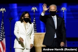 Kamala Harris i Joe Biden nakon proglašenja rezultata izbora 7. novembra 2020.